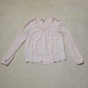 Forever 21 Women's Light Pink V-Neck Blouse, Size XS